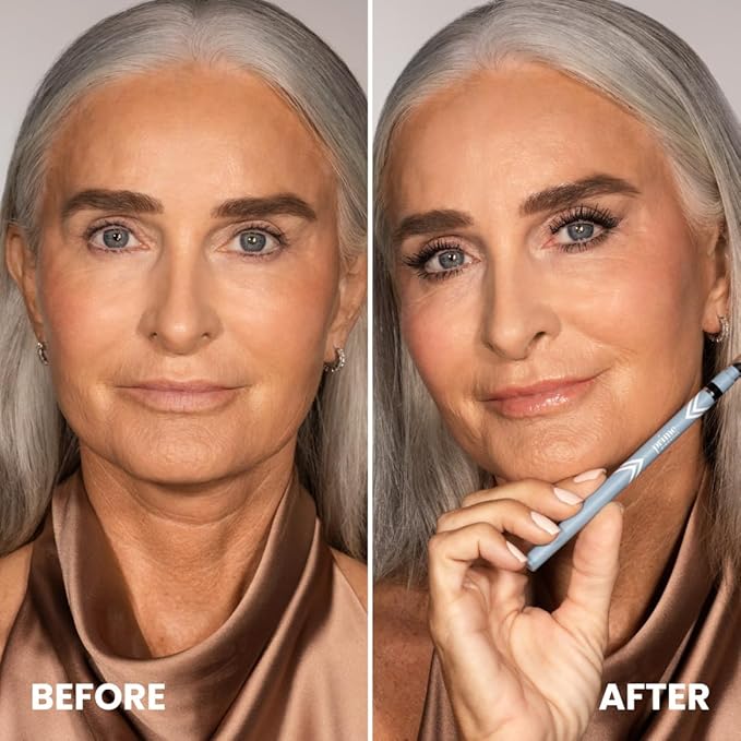 PRIME PROMETICS PrimeEyes Glide Eyeliner for Mature Women – Water-Resistant, Long-Stay and Mess-Proof – Gel Cream Texture, Discreet Sharpener and Effective Smudger (Sapphire (blue))