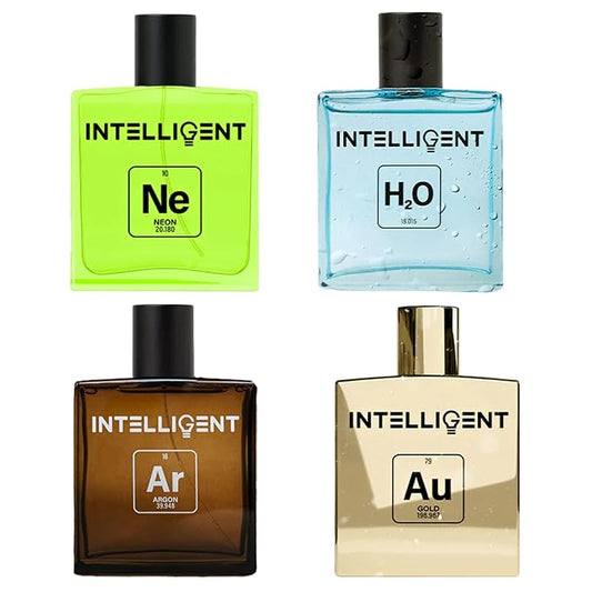 Intelligent Peak Season Fragrance Bundle - Neon (Spring) H2O (Summer) Argon (Fall) Gold (Winter) | Extrait de Parfum for Men | Each 3.4 Fl Oz (100 mL)