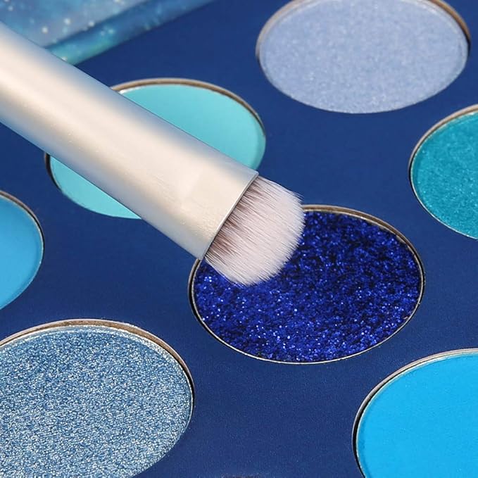 docolor Eyeshadow Palette 9 Colors Blue Eyeshadow Gemstone Shadow Palette Highly Pigmented Mattes Shimmers Smokey Glitter Cream Colorful Powder Blendable Long Lasting Waterproof Makeup Palette