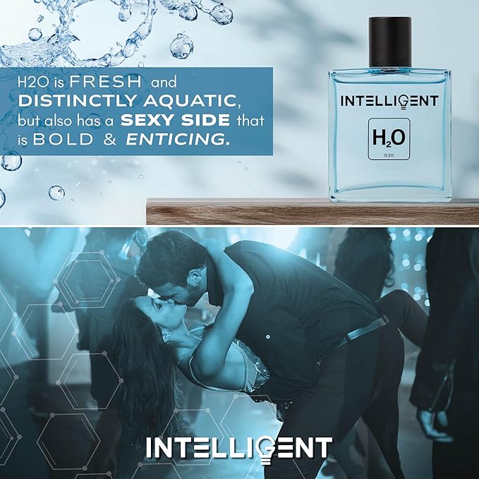 Intelligent H2O Eau de Parfum | Cologne for Men | Aquatic, Bold, and Refreshing | 3.4 Fl Oz (100 mL)
