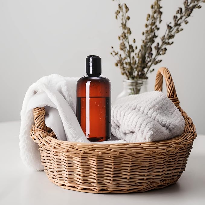 Zubebe 36 Pcs Plastic Travel Bottles with Disc Top Flip Cap Empty Refillable Squeeze Travel Containers for Shampoo Lotions Cream Toiletries Liquid Body Soap (Brown, 8 oz)