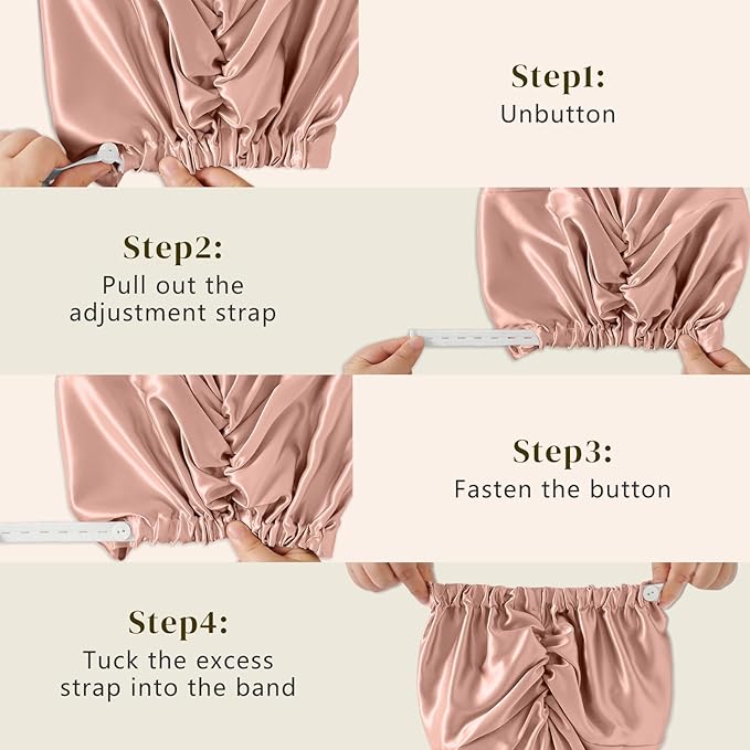 ZIMASILK 100% 22 Momme Mulberry Silk Bonnet for Sleeping Women, Breathable Silk Hair Wrap for Premium Hair Protection - Reducing Friction (1Pc, Blush Pink)