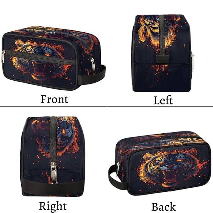 3D Tiger Hanging Toiletry Bag for Boy Men,Travel Cosmetic Bag,Waterproof Makeup Bag,Approved Hygiene Bag Shave Dopp Kit Organizer for Toiletries Shower Bathroom Carry-on Accessories Gifts
