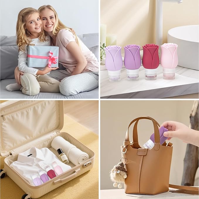 Travel Bottles for Toiletries 2 Pack, Leak Proof TSA Approved 3oz Travel Containers for Toiletries, Mini Travel Container Cream Jar, Refillable Travel Essential for Shampoo Lotion Body Wash Lavender