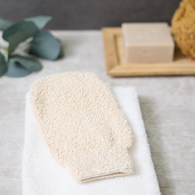 Urbana Spa Prive Boucle Bath & Shower Mitt, Exfoliating Gloves, Clean Healthy Skin