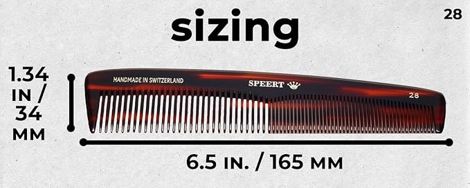#28 Handmade Wide Narrow Tooth Comb Tortoise Havana Acetate Thick Coarse Curly Thin Fine Straight Hair Detangling Parting Grooming Teasing Hair Styling Hairdresser Barber Hairdressing Wet Dry
