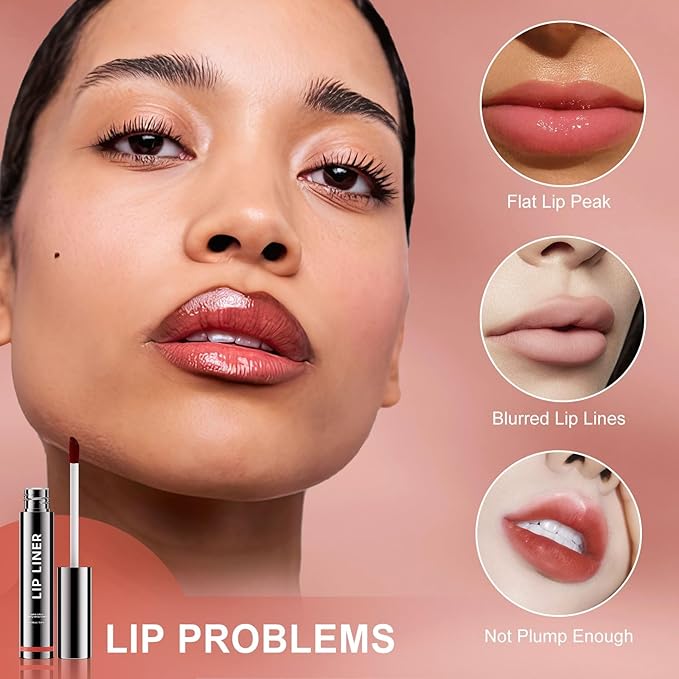 OETUIOW Lip Stain Long Lasting & Waterproof Lip Liner, Non-Stick Cup Highly Pigmented Natural Finish, Lip Gloss for All-Day Color Hold (Mauve)