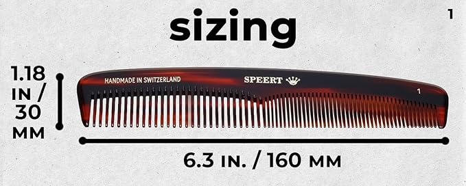 #1 Handmade Wide Narrow Tooth Comb Tortoise Havana Acetate Thick Coarse Curly Thin Fine Straight Hair Detangling Parting Grooming Teasing Styling Hairdresser Barber Hairdressing Wet Dry Pocket