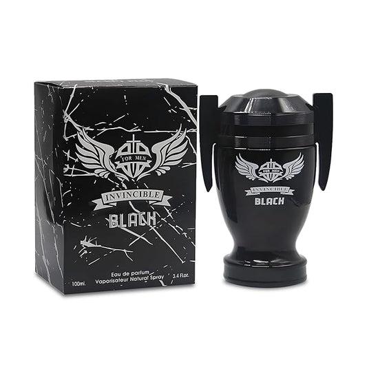 Invincible Black Men's Cologne,Bold Scent Eau de Toilette,3.4 Fl Oz Perfume for Men Every Day Used