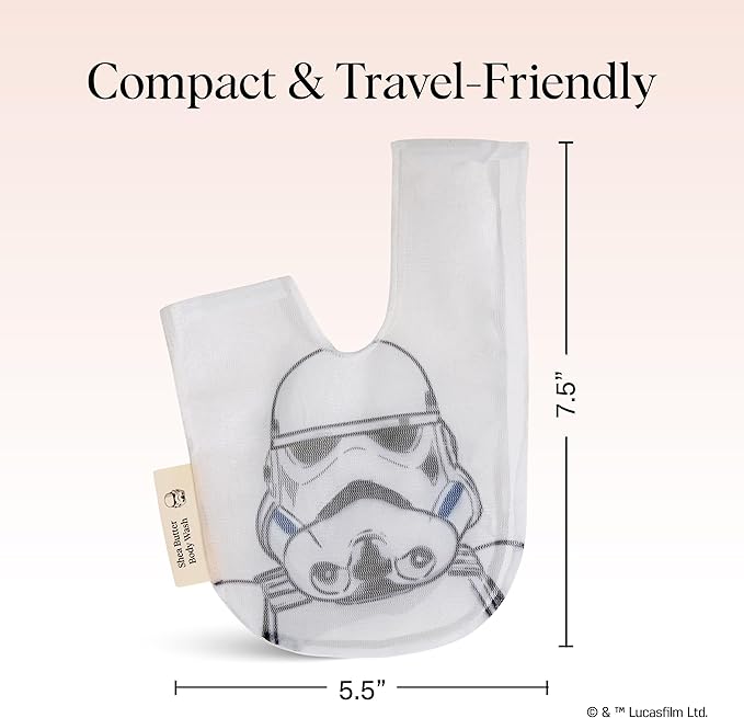 Kitsch x Star Wars Stormtrooper Soap Saver Bag – Patented Mesh Bag Soap Holder for Body Wash Bar - Extends Use & Prevents Soggy Mess - Recycled Mesh Beauty Pouch, Eco-Friendly