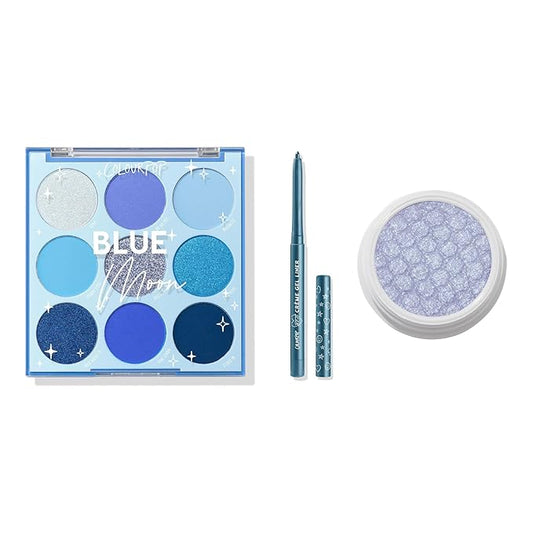 Colourpop Eyes Bundle - Blue - Includes Blue Moon Shadow Palette, Moon Daisy Super Shock Shadow & Outer Space BFF Creme Gel Liner (3 Count)