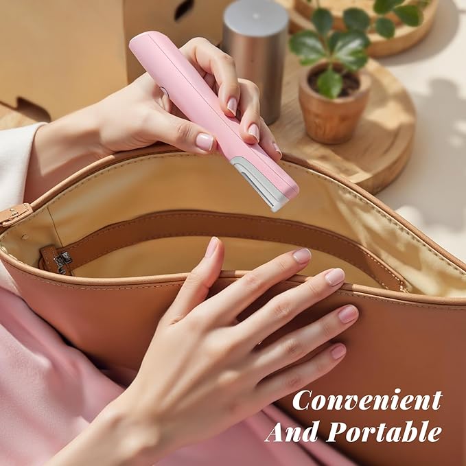 Sonic Dermaplaning Tool for Women, Rechargeable Face Dermaplane Razor Sonic Edge Technology for Facial Hair, Exfoliating and Peach Fuzz, 10 Refill Blades Pink