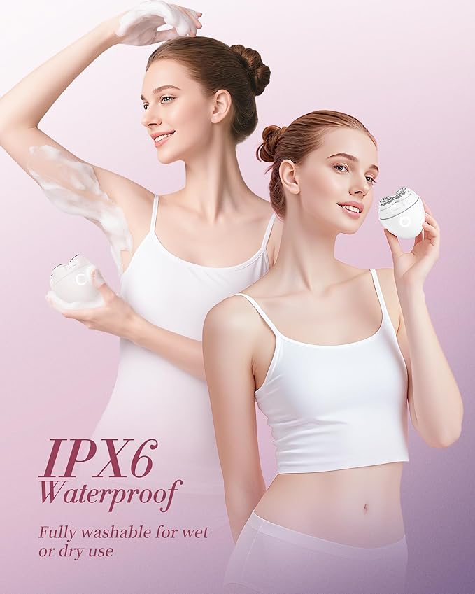 Electric Razors for Women - Magnetic 5D Floating Painless Shaver, Cordless Rechargeable Hair Remover, IPX6 Waterproof Wet Dry Shaving for Legs, Bikini, Face, Underarm, Arm (Pink, Glossy)