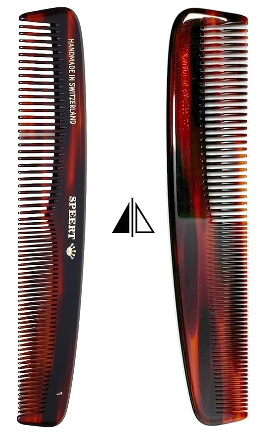 #1 Handmade Wide Narrow Tooth Comb Tortoise Havana Acetate Thick Coarse Curly Thin Fine Straight Hair Detangling Parting Grooming Teasing Styling Hairdresser Barber Hairdressing Wet Dry Pocket