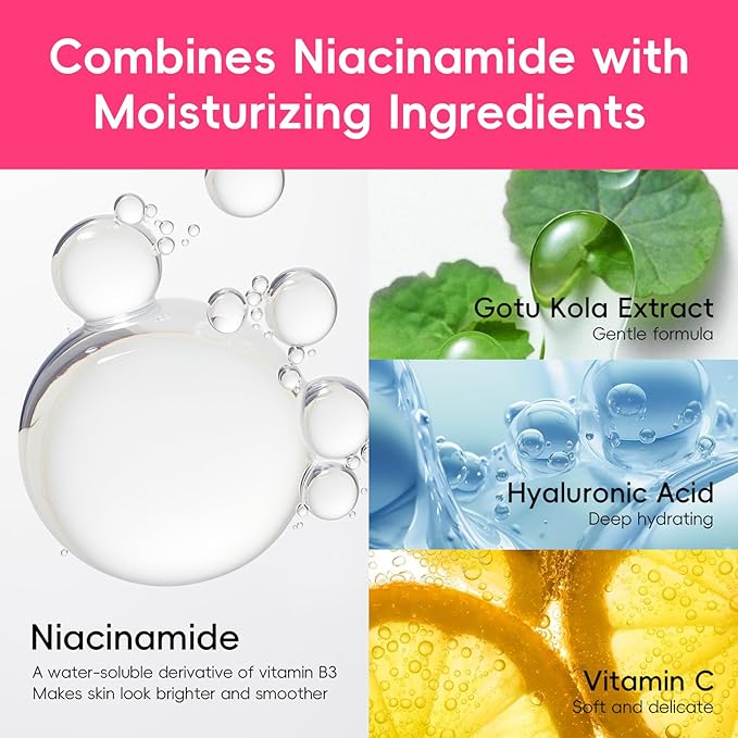 Watermelon Niacinamide Skin Care Set, Routine Beauty Skin Care for Teens- Gift Set with Cleanser, Toner, Eye Cream, Cream, Serum, Facial Glow Up Set for Women, Girls, Travel Sets, for All Skin Types