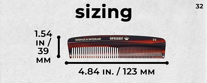 #32 Handmade Wide Narrow Tooth Comb Tortoise Havana Acetate Thick Coarse Curly Thin Fine Straight Hair Detangling Parting Grooming Teasing Hair Styling Hairdresser Barber Hairdressing Wet Dry