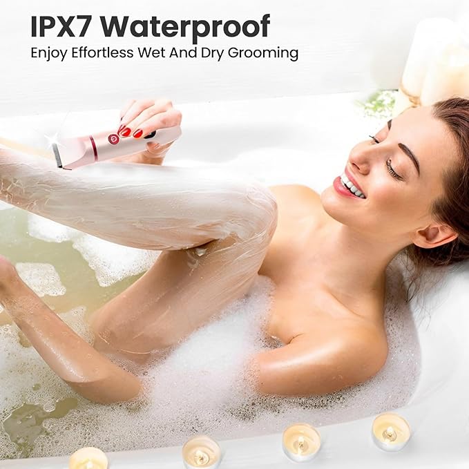 Bikini Trimmer Electric Razors for Women - 3 in 1 Electric Shaver for Women, Waterproof Pubic Hair Trimmers and Facial Hair Remover, Rechargeable Women's Grooming Kit