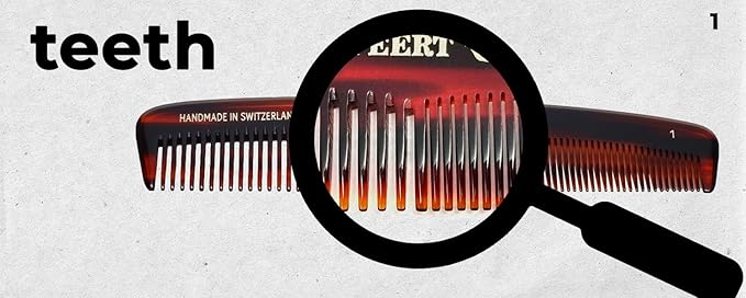 #1 Handmade Wide Narrow Tooth Comb Tortoise Havana Acetate Thick Coarse Curly Thin Fine Straight Hair Detangling Parting Grooming Teasing Styling Hairdresser Barber Hairdressing Wet Dry Pocket