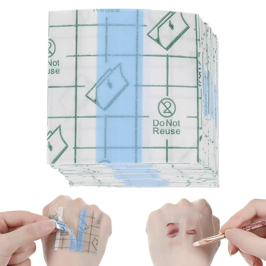 100Pcs Makeup Hand Mixing Palette Single Use Professional Makeup Artist Must Haves Disposable Transparent Waterproof Cosmetic/Foundation Tray Adhesive Tape for Women Girls