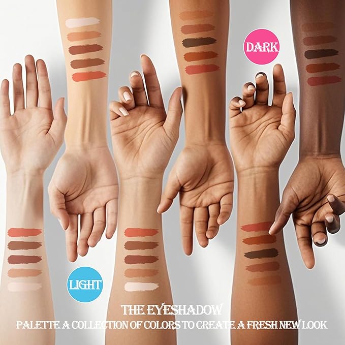 VIOLA HOUSE All In One Face Palette,Velvety-Smooth Buildable & Blendable Formulas,Bronzer,Eye shadow,Highlight 8.5g (Dark)