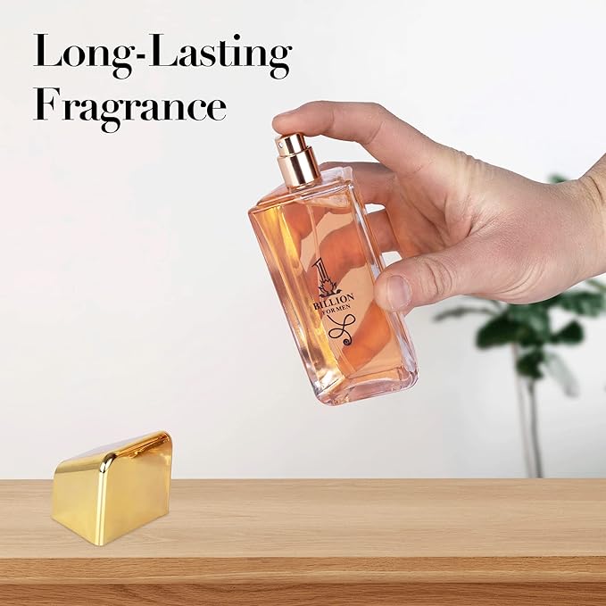 1 Billion- Eau De Toilette Spray Perfume, Fragrance For Men- Daywear, Casual Daily Cologne Set with Deluxe Suede Pouch- 3.4 Oz Bottle- Ideal EDT Beauty Gift for Birthday, Anniversary