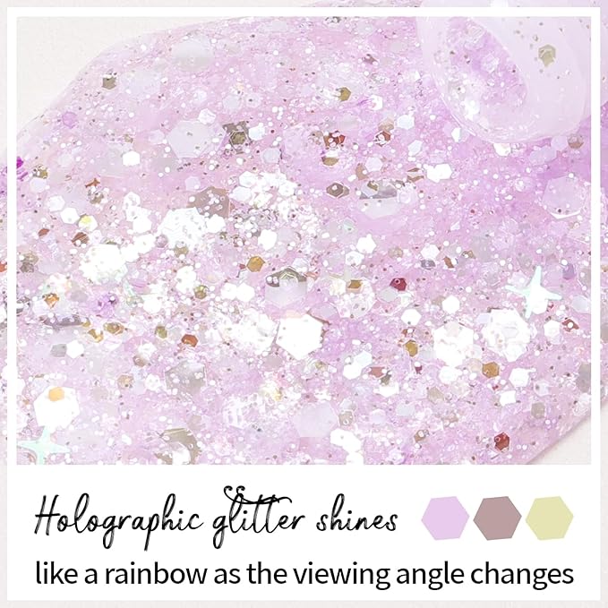 DAGEDA Silver Pink Body Glitter Gel, Holographic Face Glitter Rave Party Accessories, Chunky Glitters for Hair Eyes Nails, Cosmetic Laser Powder Festival Sequins Paint Makeup