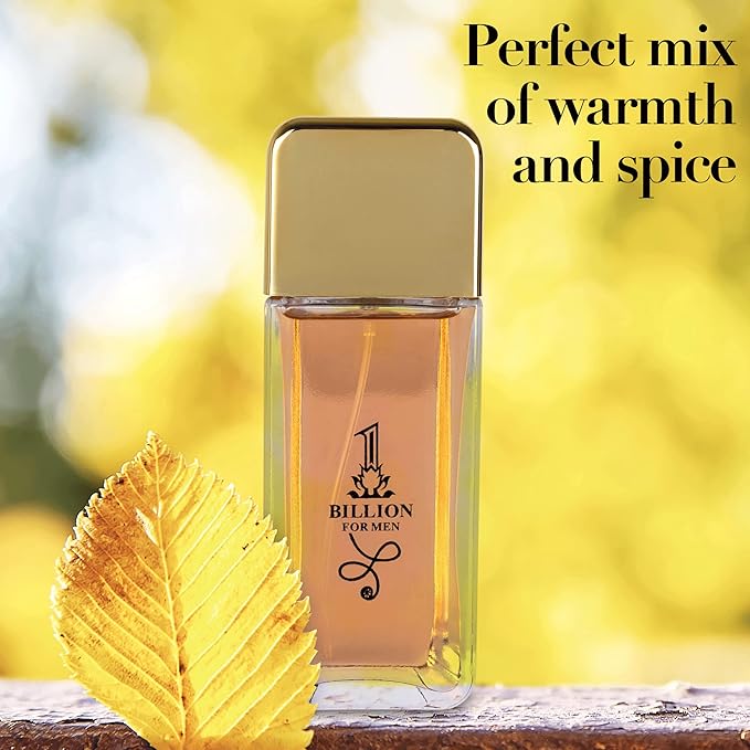 1 Billion- Eau De Toilette Spray Perfume, Fragrance For Men- Daywear, Casual Daily Cologne Set with Deluxe Suede Pouch- 3.4 Oz Bottle- Ideal EDT Beauty Gift for Birthday, Anniversary