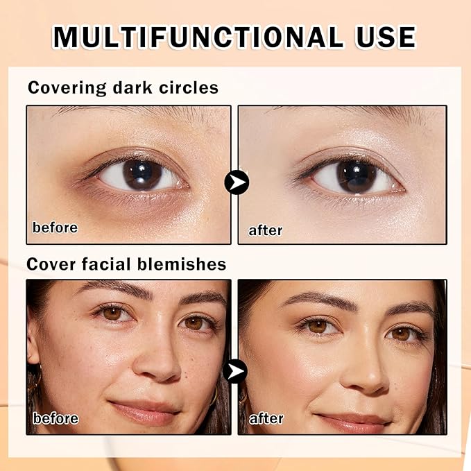 Under Eye Concealer for Dark Circles Color Correcting,Pro Concealer Full Coverage Tattoo Cover up Makeup,Under Eye Brightener,Long-lasting Corrector de Ojeras (09 Caramel)