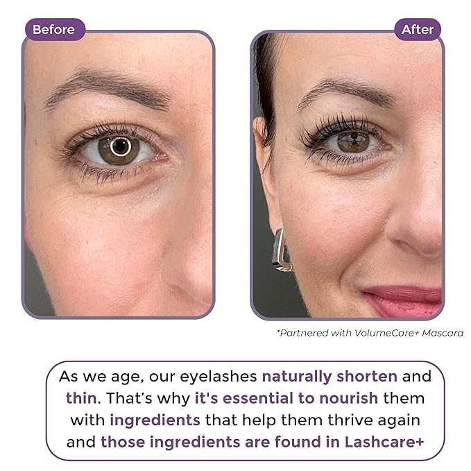 LashCare+ Eyelash Enhancing Serum For Older Women - Longer, Thicker Lashes in 12 Weeks - For Sensitive Eyes, Natural Growth - Enhancement, Conditioner for Longer-Looking Lashes