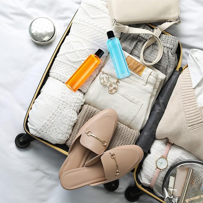 Zubebe 36 Pcs Plastic Travel Bottles with Disc Top Flip Cap Empty Refillable Squeeze Travel Containers for Shampoo Lotions Cream Toiletries Liquid Body Soap (Clear, 8 oz)