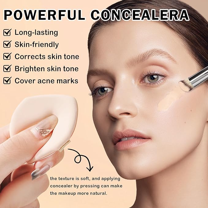 Under Eye Concealer for Dark Circles Color Correcting,Pro Concealer Full Coverage Tattoo Cover up Makeup,Under Eye Brightener,Long-lasting Corrector de Ojeras (10 Buttercream)