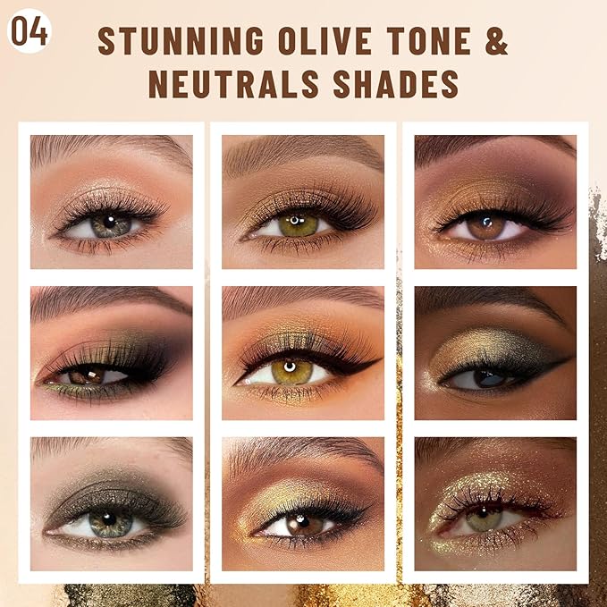 2PCS 6 Colors Mini Eyeshadow Palette Makeup with Brush Set Neutral Nude Eye Shadow Brown & Olive-colored Matte Shimmer Make Up Pallet with Mirror Highly Pigmented Travel Size Gift Kit