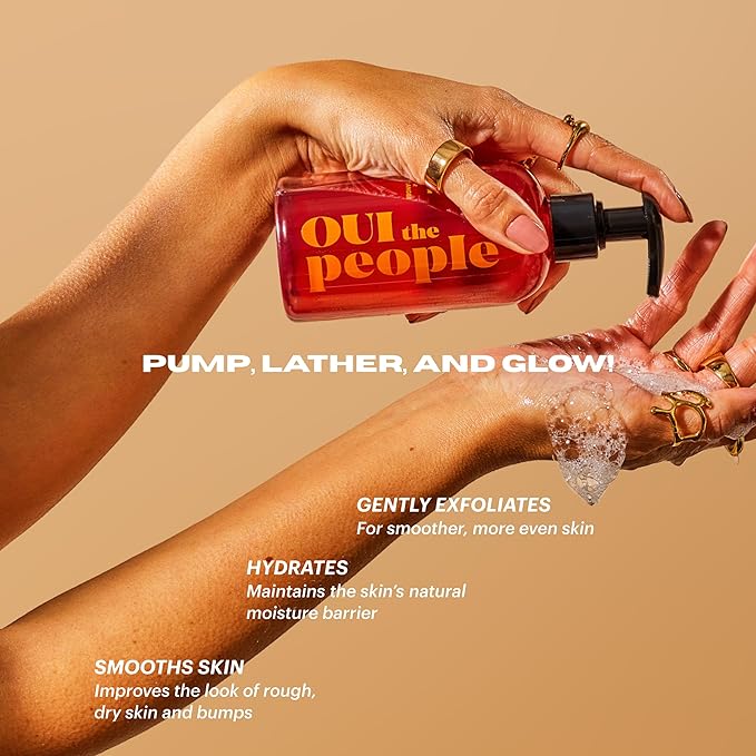 OUI the People CLEAN SLATE Lactic Acid Body Wash, AHA Body Wash, Glycolic & Lactic Acid Serum & Face Cleanser, Gentle Exfoliation & Face Moisturizer for Smoother Texture and Even Skin Tone, 8.4 oz