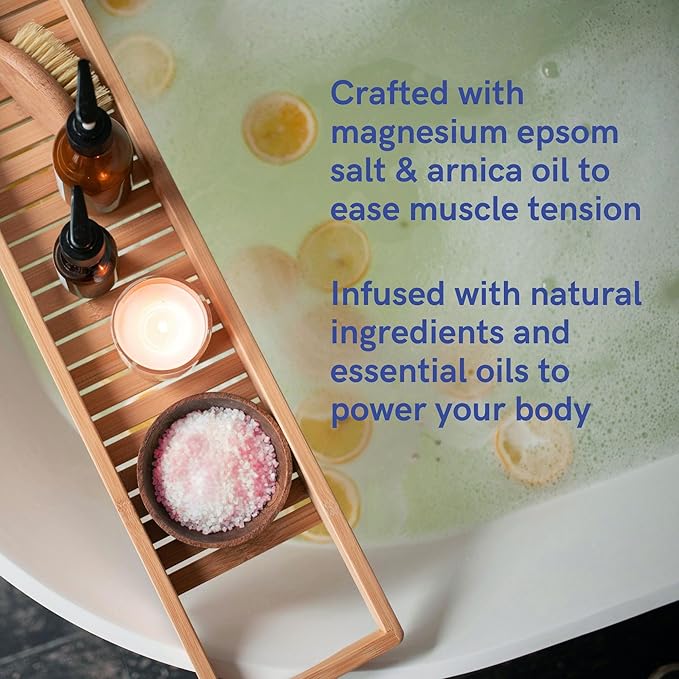 Zensah Muscle Recovery Bath Soak - Magnesium Epsom Salt with Arnica for Post Workout Soreness Relief, Soaking Essential Oils, Sports Gifts for Athletes, Men and Women (Peppermint, 32 oz)