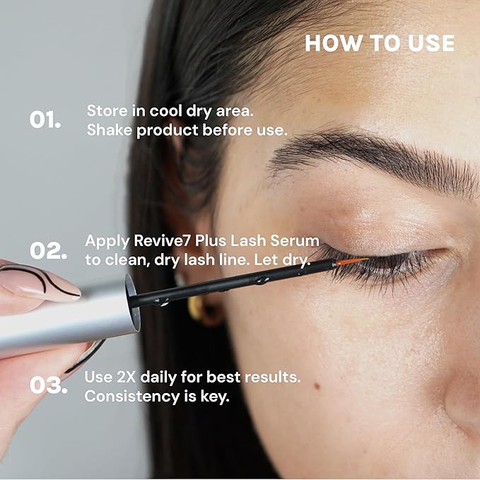 Original Revive7 Plus Revitalizing Lash Serum for Eyelash Thickness - Serum Brow Enhancer Eyebrow - Lash Enhanced Formula for Longer, Full and Thicker Natural Eyelash, Made in Canada (3 ml)