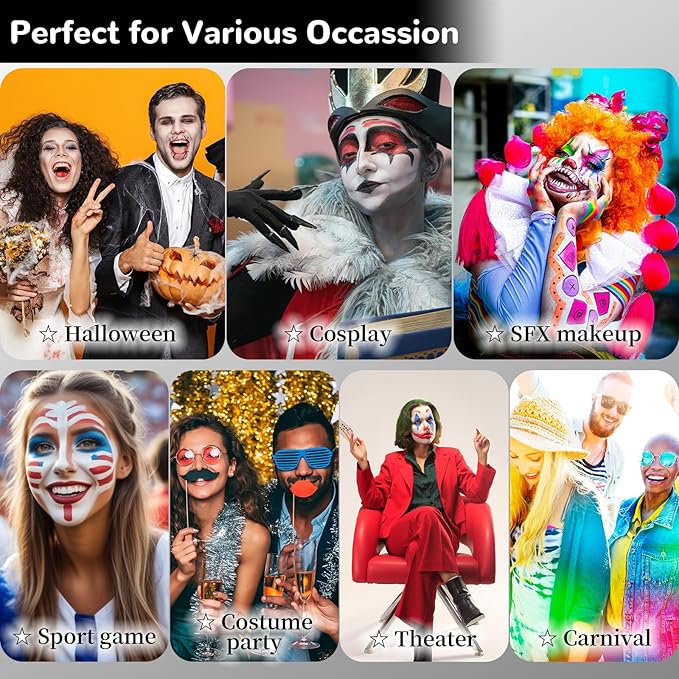 Light Purple Cream Face Body Painting Foundation, Professional Waterproof Oil Based Light Purple Face Paint Halloween SFX Ursula Costume Cosplay Makeup Face Paint for Adult Costume Party