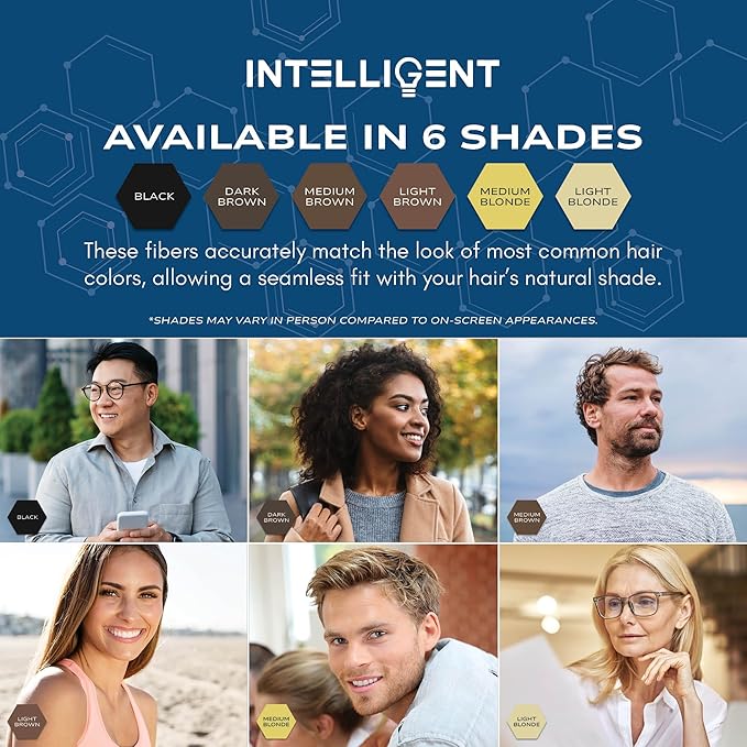 Intelligent Precision Hair-Volumizing Fibers (Light Brown) | Undetectably Fill in Thinning Hair | 6 Shades Designed For Men or Women | 27.5g