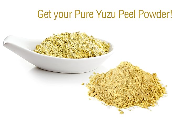 Au Natural Organics Yuzu Peel Powder – Improve Blood Flow Treatment | Muscle Relaxer | Sauce Spice | Powdered Yuzu for Hair, Nails & Skin | Immune System Booster, Lemon Bath Salts | 120 gm