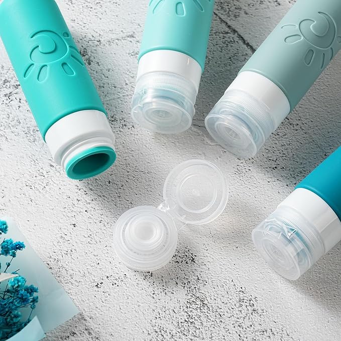 Travel Bottles for Toiletries, TSA Approved Travel Containers 3oz Leak Proof Travel Tubs Refillable Liquid Travel Accessories for Shampoo Conditioner Lotion Body Wash(Multicolored H)