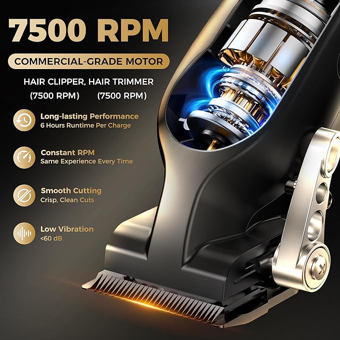 Hair Clippers for Men Professional, Barber Clippers and Trimmers Set, Cordless Hair Clippers, Hair Cutting Kit, Barber Kit, Haircut Kit, Maquina para Cortar Pelo De Hombre