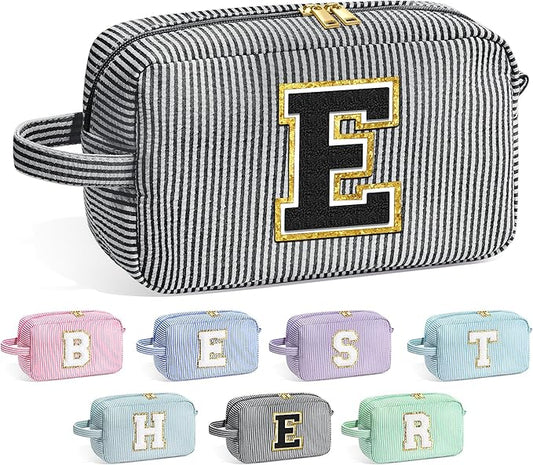 YOOLIFE Bridesmaid Proposal Gifts - Bridal Shower Gifts, Bridesmaid Gifts for Wedding Day, Maid of Honor Gifts, Bride To Be Gifts, Bachelorette Party Gift for Bride, Initial Makeup Bags for Women E